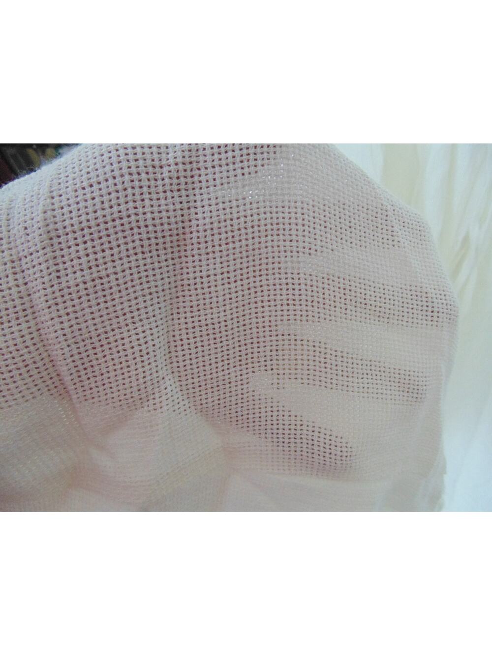 New vtg Womens XL White Mesh Pull on Pants EDM Semi Sheer Hi Waist Wide Leg